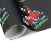 クリスマスサンタサッカー自転車キッククリスマススポーツ ラッピングペーパー (ロールコーナー)