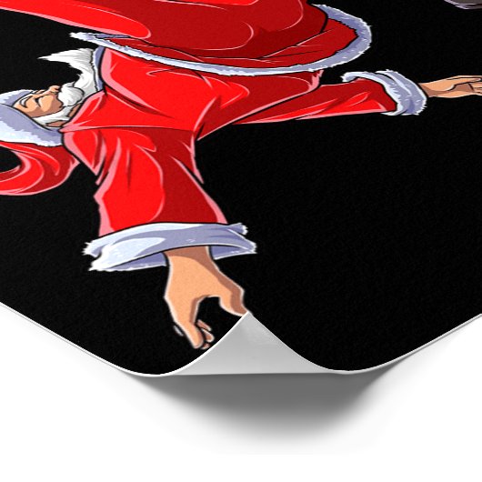 クリスマスサンタサッカー自転車キッククリスマス少年兵 ポスター (角)