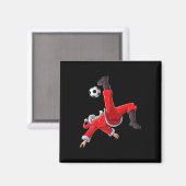 クリスマスサンタサッカー自転車キッククリスマス少年兵 マグネット (正面/裏面)