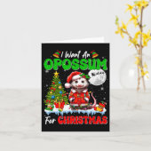 クリスマスサンタサングルフラールのポッサムが欲しい カード (黄色い花)