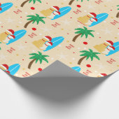 クリスマスサンタサーフィンドッグタンギフトラップ転が ラッピングペーパー (角)