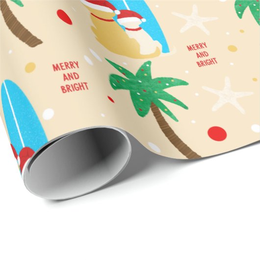 クリスマスサンタサーフィンドッグタンギフトラップ転が ラッピングペーパー (ロールコーナー)