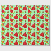 クリスマスサンタシウミガメの柄 ラッピングペーパー (フラット)