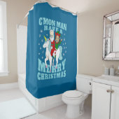 クリスマスサンタジョーバイデン氏カマラハリスユニコーン シャワーカーテン (インサイチュ)