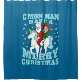 クリスマスサンタジョーバイデン氏カマラハリスユニコーン シャワーカーテン