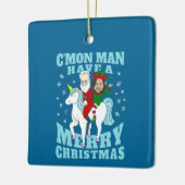 クリスマスサンタジョーバイデン氏カマラハリスユニコーン セラミックオーナメント (左)