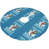 クリスマスサンタジョーバイデン氏カマラハリスユニコーン ブラッシュドポリエステルツリースカート (アングル)