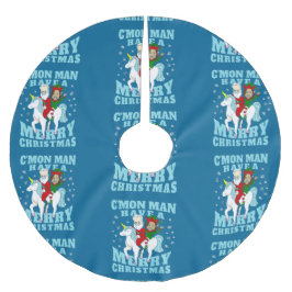 クリスマスサンタジョーバイデン氏カマラハリスユニコーン ブラッシュドポリエステルツリースカート