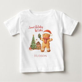 クリスマスサンタジンジャーブレッドマンTシャツ ベビーTシャツ