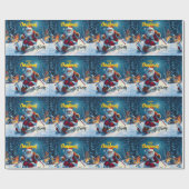 クリスマスサンタスキー ラッピングペーパー (フラット)