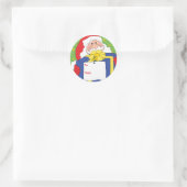 クリスマスサンタスティッカー。パーソナライズ。 ラウンドシール (バッグ)