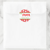 クリスマスサンタステッカー ラウンドシール (バッグ)