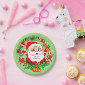 クリスマスサンタストッキングケーンプレゼントホリー7" ペーパープレート (パーティー)
