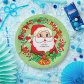 クリスマスサンタストッキングケーンプレゼントホリー9" ペーパープレート (パーティー)