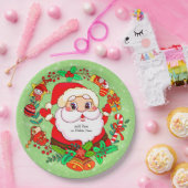 クリスマスサンタストッキングケーンプレゼントホリー9" ペーパープレート (パーティー)