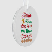 クリスマスサンタストップーここにクッキー オーナメント (正面)