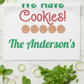 クリスマスサンタストップーここにクッキー キッチンタオル (折り畳み)