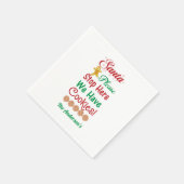 クリスマスサンタストップーここにクッキー スタンダードカクテルナプキン (角)