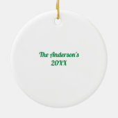 クリスマスサンタストップーここにクッキー セラミックオーナメント (裏面)