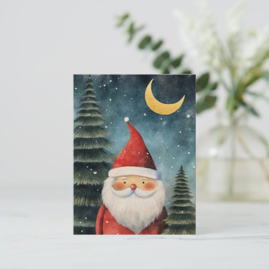 クリスマスサンタスノーナイトムーンメッセージ シーズンポストカード (スタンド正面)