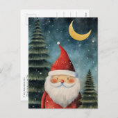 クリスマスサンタスノーナイトムーンメッセージ シーズンポストカード (正面/裏面)
