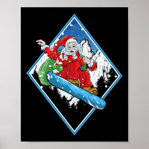クリスマスサンタスノーボード ポスター