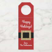 クリスマスサンタスモダンツパーソナライズされた ボトルネックタグ (正面)