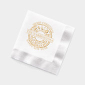 クリスマスサンタスレーレースのようフィリグリーの姓 箔ナプキン (左)