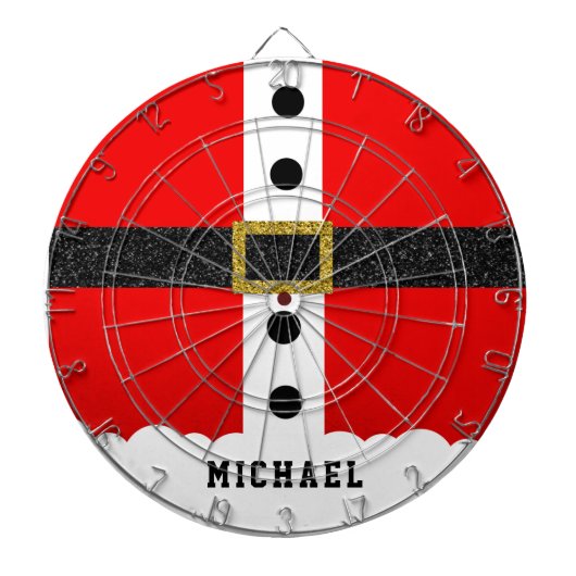 クリスマスサンタスーツおもしろいモダングリッターベルト ダーツボード (正面)