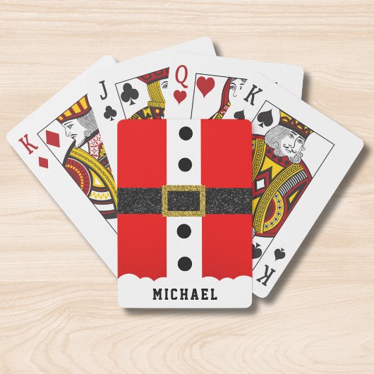 クリスマスサンタスーツおもしろいモダングリッターベルト トランプ