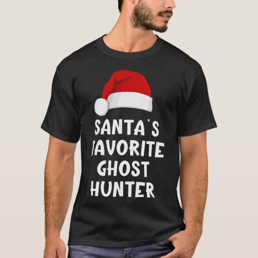 クリスマスサンタズお気に入りの幽霊ハンターおもしろいクリスマス Tシャツ (正面)