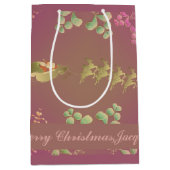 クリスマスサンタズトナカイ抱き枕 ミディアムペーパーバッグ (正面)