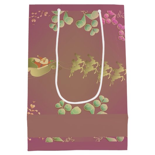 クリスマスサンタズトナカイ抱き枕 ミディアムペーパーバッグ (裏面)