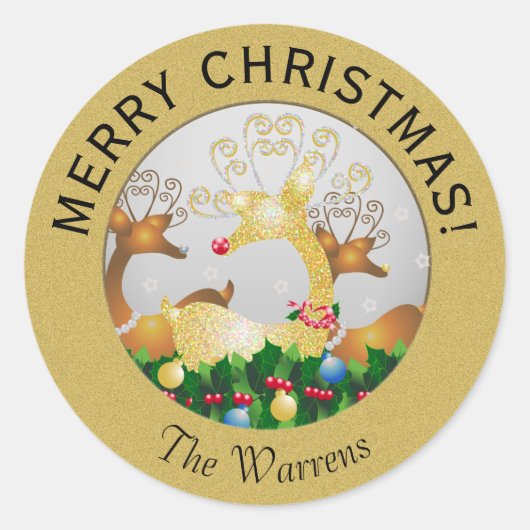 クリスマスサンタズトナディアスノーフレークフェスティバル ラウンドシール (正面)