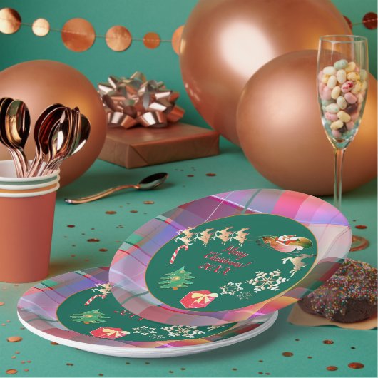 クリスマスサンタズトナディアプレイド紙プレート ペーパープレート (複数)