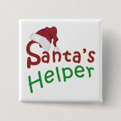 クリスマスサンタズヘルパーハットタイポグラフィかわいい 缶バッジ (正面)