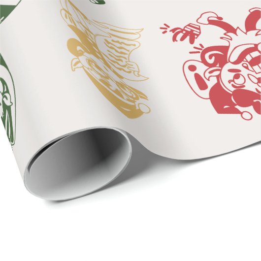 クリスマスサンタズリトルヘルパー小妖精や小人おもしろい ラッピングペーパー (ロールコーナー)