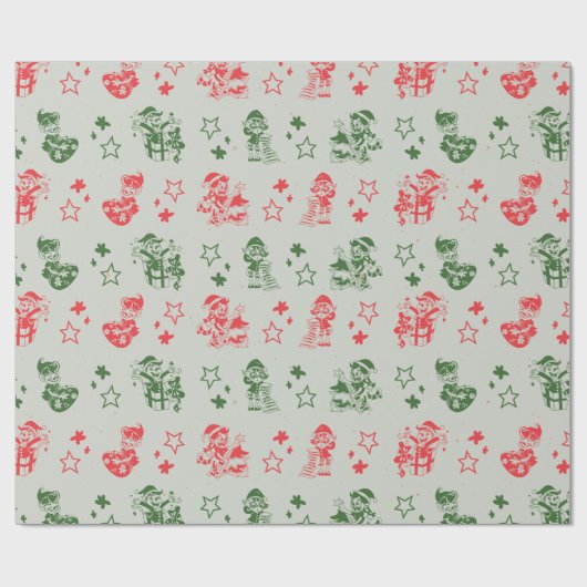 クリスマスサンタズリトルヘルパー小妖精や小人おもしろい ラッピングペーパー (フラット)