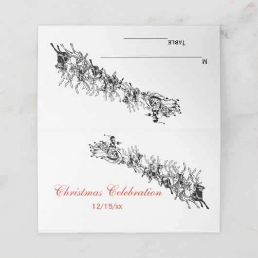 クリスマスサンタズレー#2エスコートカード座席表 プレイスカード (外部開封)