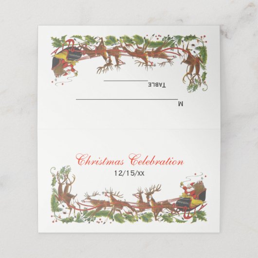 クリスマスサンタズレー#4エスコートカード座席表 プレイスカード (外部開封)