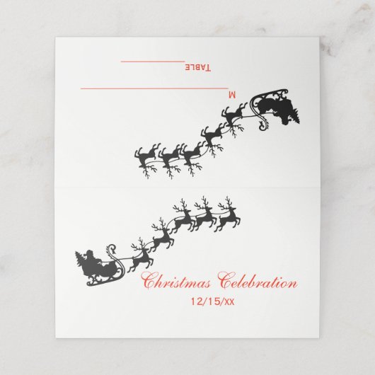 クリスマスサンタズレー#5エスコートカード座席表 プレイスカード (外部開封)