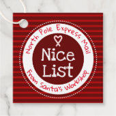 クリスマスサンタズワークショップニスリストメッセージカード フェイバータグ (正面)