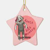 クリスマスサンタソックサル セラミックオーナメント (左)