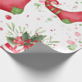 クリスマスサンタソックス大 ラッピングペーパー (角)