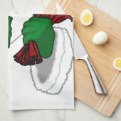 クリスマスサンタタカスタムオルのホリデーティータオル キッチンタオル (四つ折り)