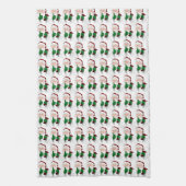 クリスマスサンタタカスタムオルのホリデーティータオル キッチンタオル (縦)