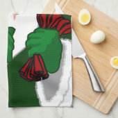 クリスマスサンタタカスタムオルのホリデーティータオル キッチンタオル (四つ折り)