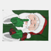 クリスマスサンタタカスタムオルのホリデーティータオル キッチンタオル (横)