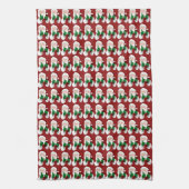 クリスマスサンタタカスタムオルのホリデーティータオル キッチンタオル (縦)