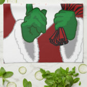 クリスマスサンタタカスタムオルのホリデーティータオル キッチンタオル (折り畳み)